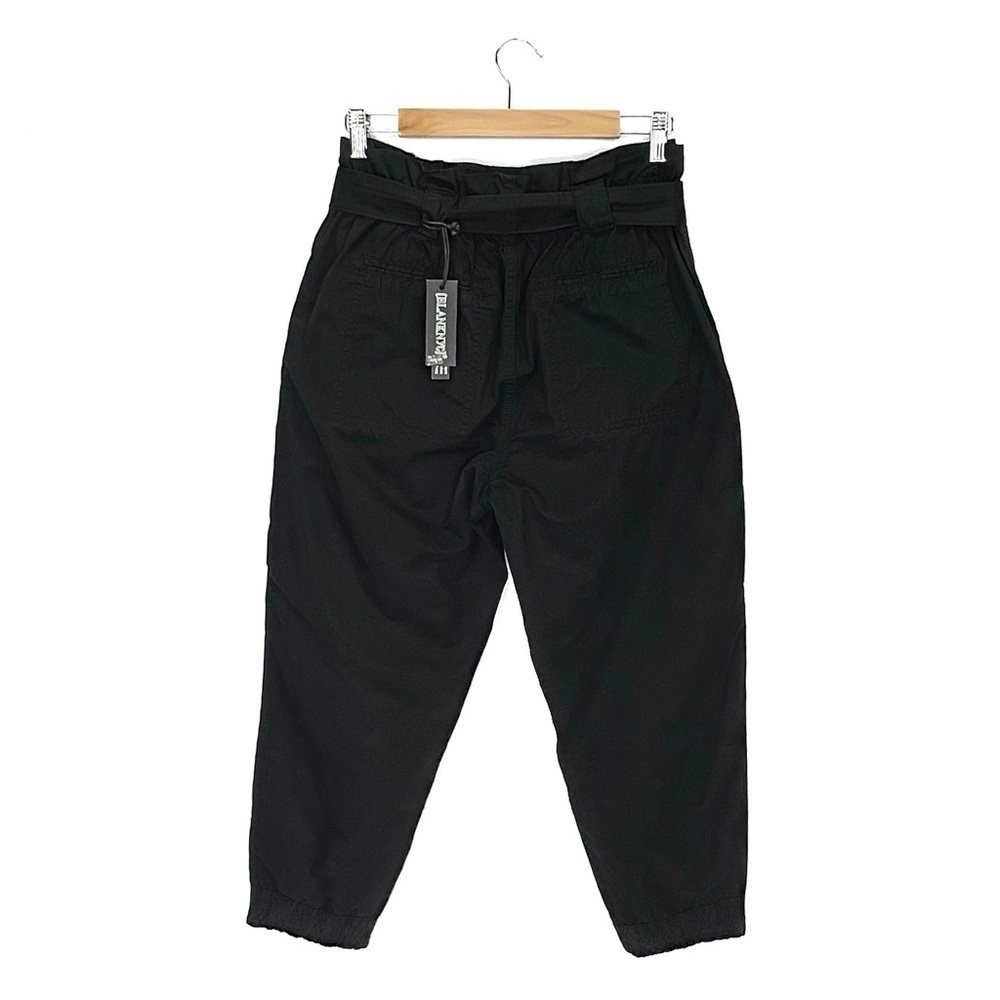 Blank NYC Black Cotton Pants Size 29/8 Paper Bag Waist Joggers Tie Waist New NWT - Picture 2 of 7
